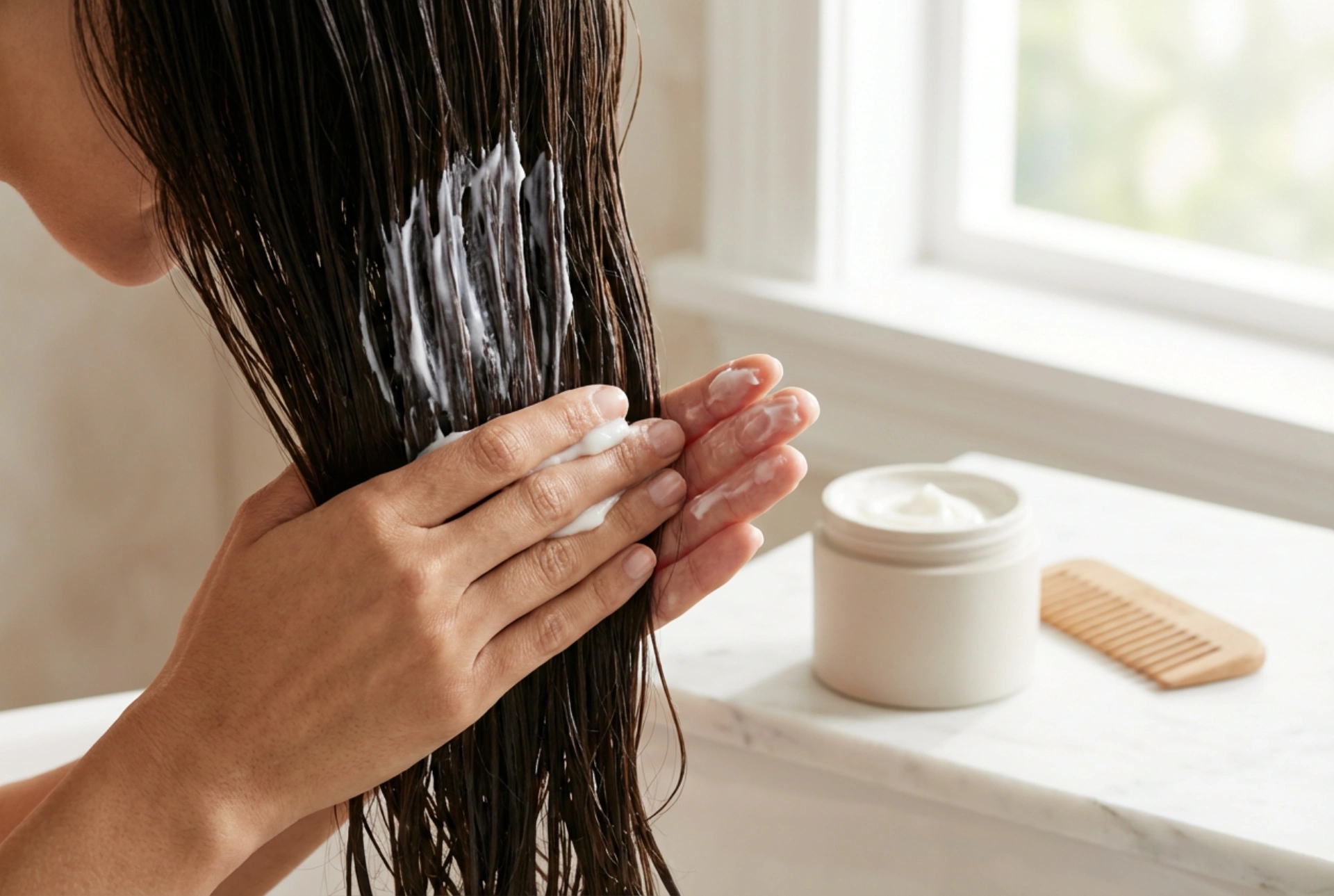 Hajmaszk lépésről lépésre: felvitel, hatóidő, öblítés