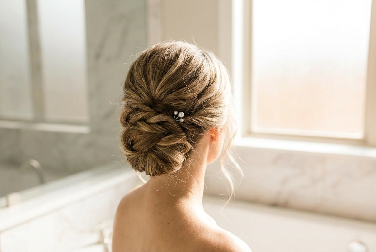 Esküvői feltűzések: a haj előkészítése, a frizura felépítése és a részletek