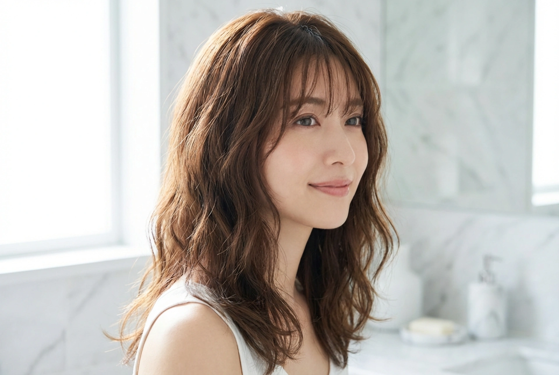 Frizura karcsú archoz: oldalsó volumen, hullámok és lágy frufru