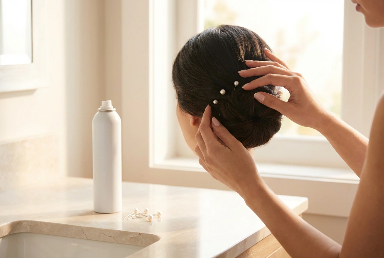 Frizura: Esküvői konty lépésről lépésre, fixálás és díszítés