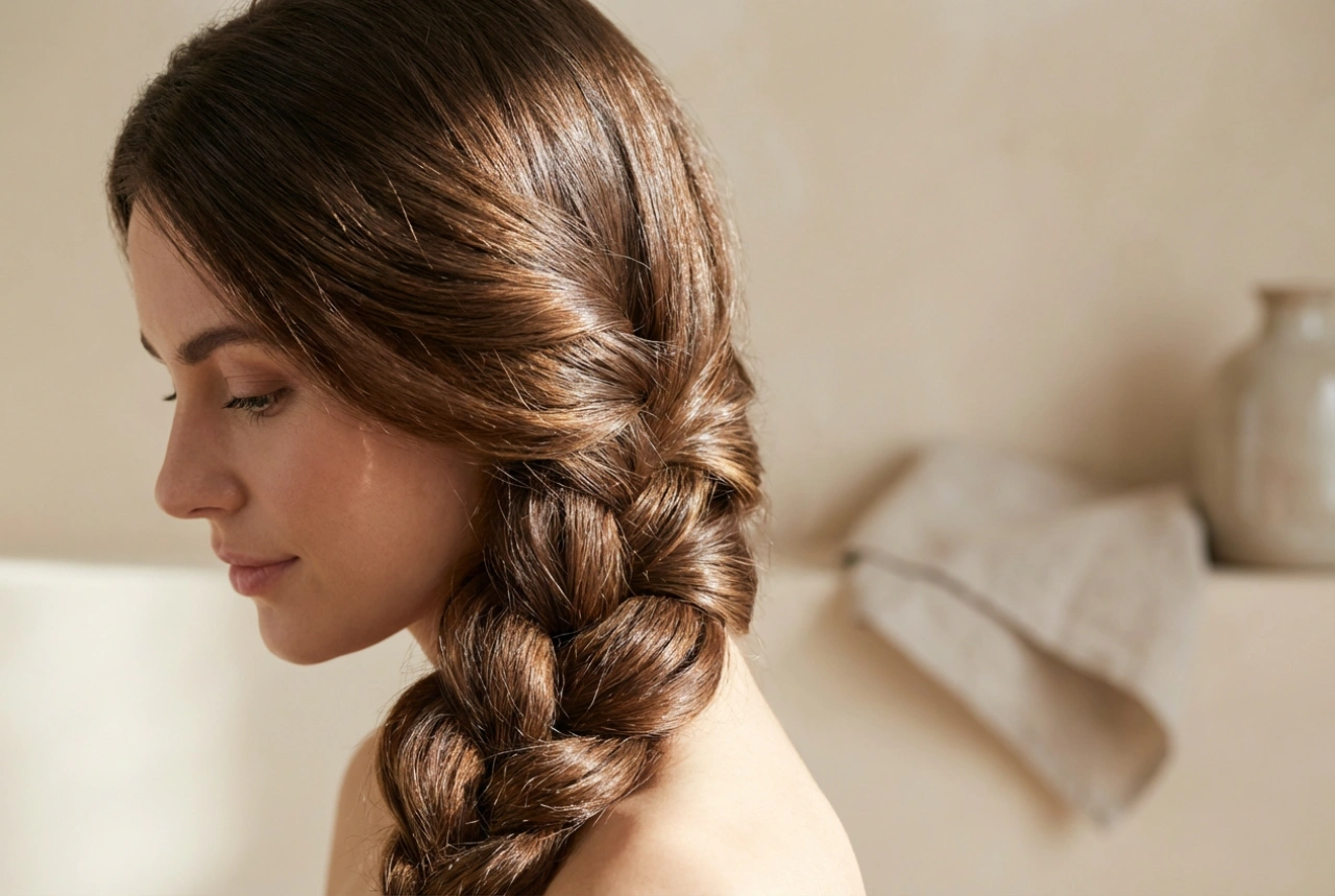 Egy oldalra: Oldalsó fonott frizura, volumen és rögzítés