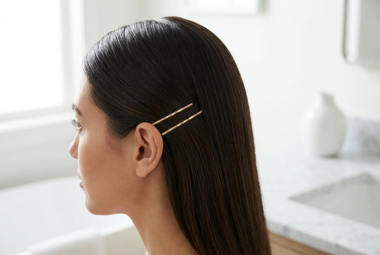 Női fül mögé tűzött frizura: elegáns formázás hajcsatokkal és zselével