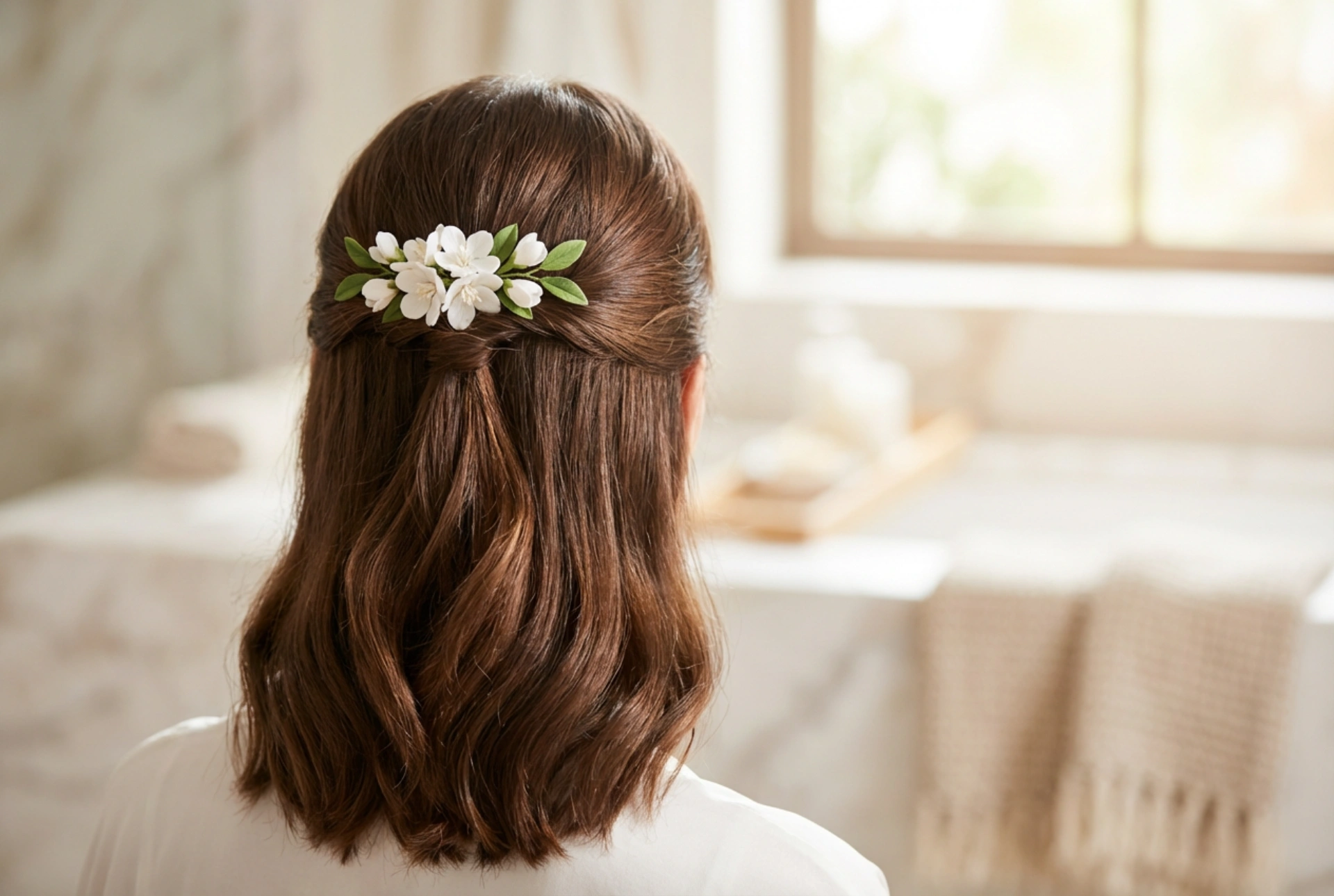 Esküvői frizurák vállig érő hajra: kontyok, félig feltűzött és hullámos frizurák