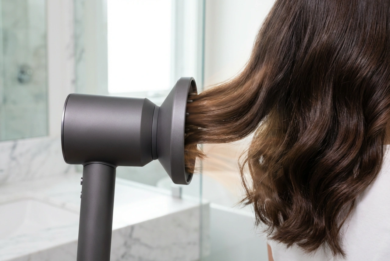Nagy teljesítményű hajszárító: gyors szárítás a tincsek túlmelegítése nélkül