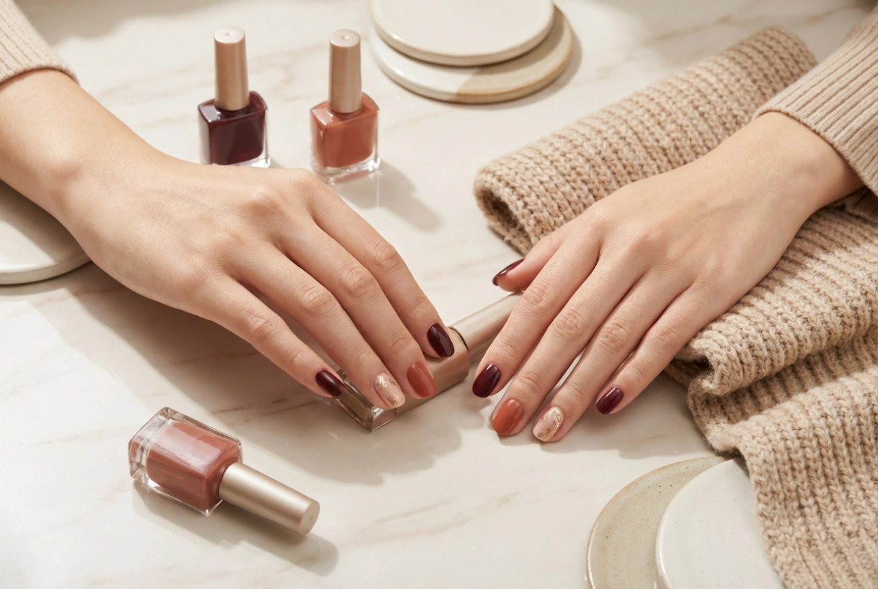 Őszi Hibrid Manikűr: Színek, Minták és Technikák a Hűvösebb Napokra