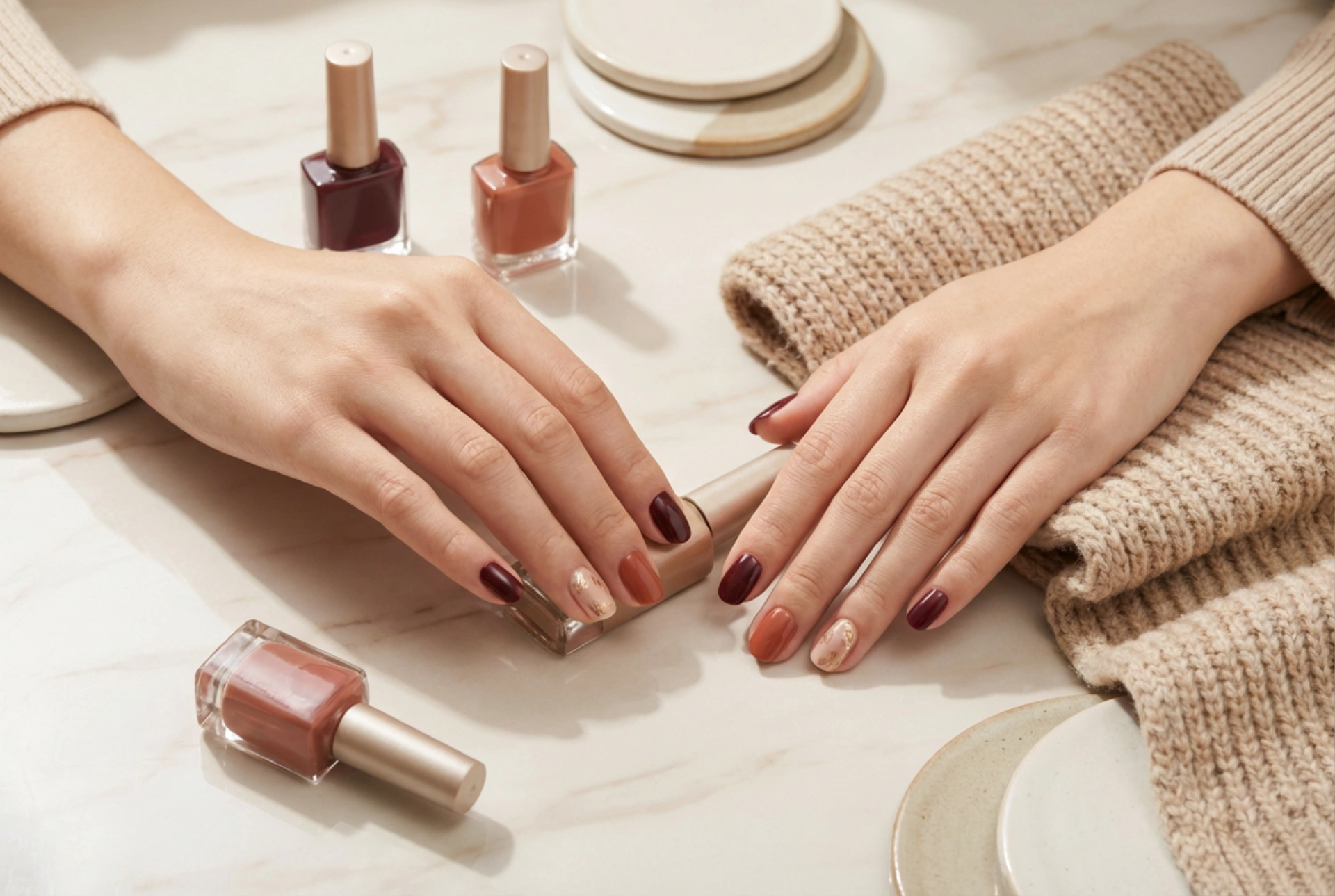 Őszi Hibrid Manikűr: Színek, Minták és Technikák a Hűvösebb Napokra