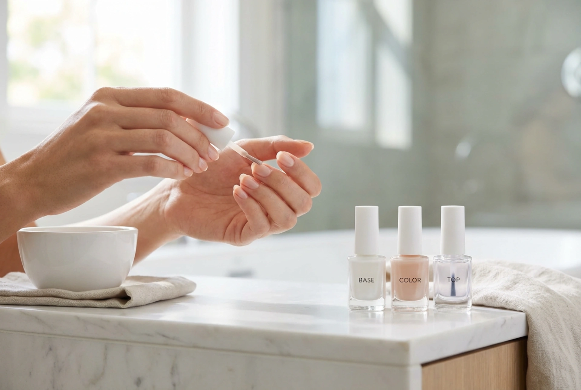 Természetes hatású gél lakk manikűr lépésről lépésre: alap, szín és fedőlakk