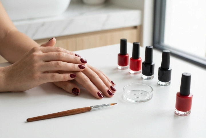 Vörös körmök leopárdmintával lépésről lépésre: egyszerű módszerek és eszközök