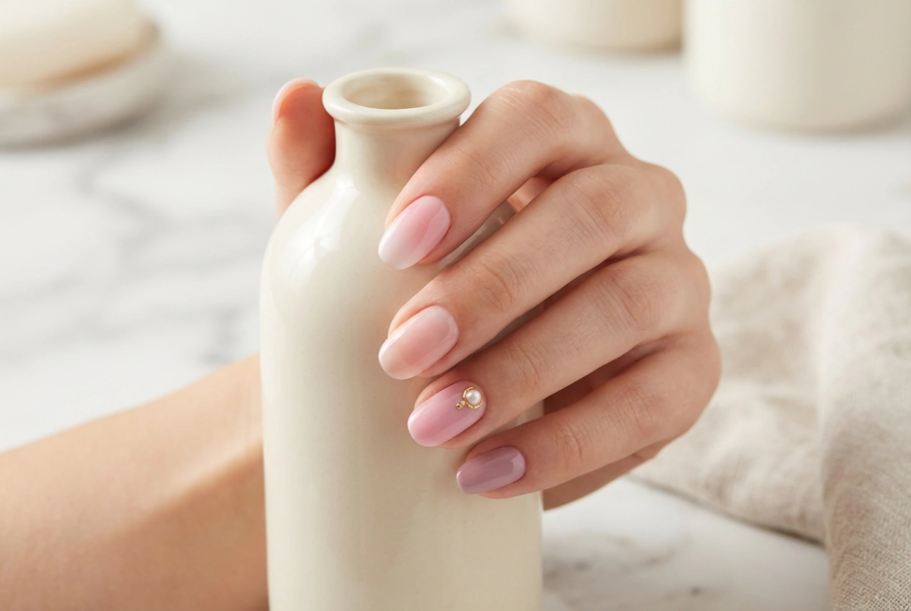 Rózsaszín hibrid körmök: árnyalatok, baby boomer és finom akcentusok