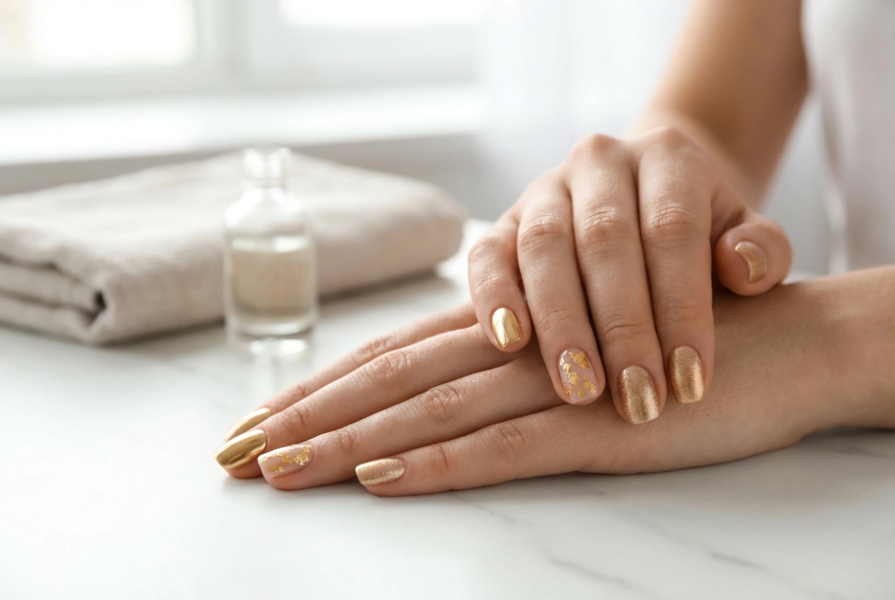 Arany körmök többféleképpen: por, fólia, metál lakk