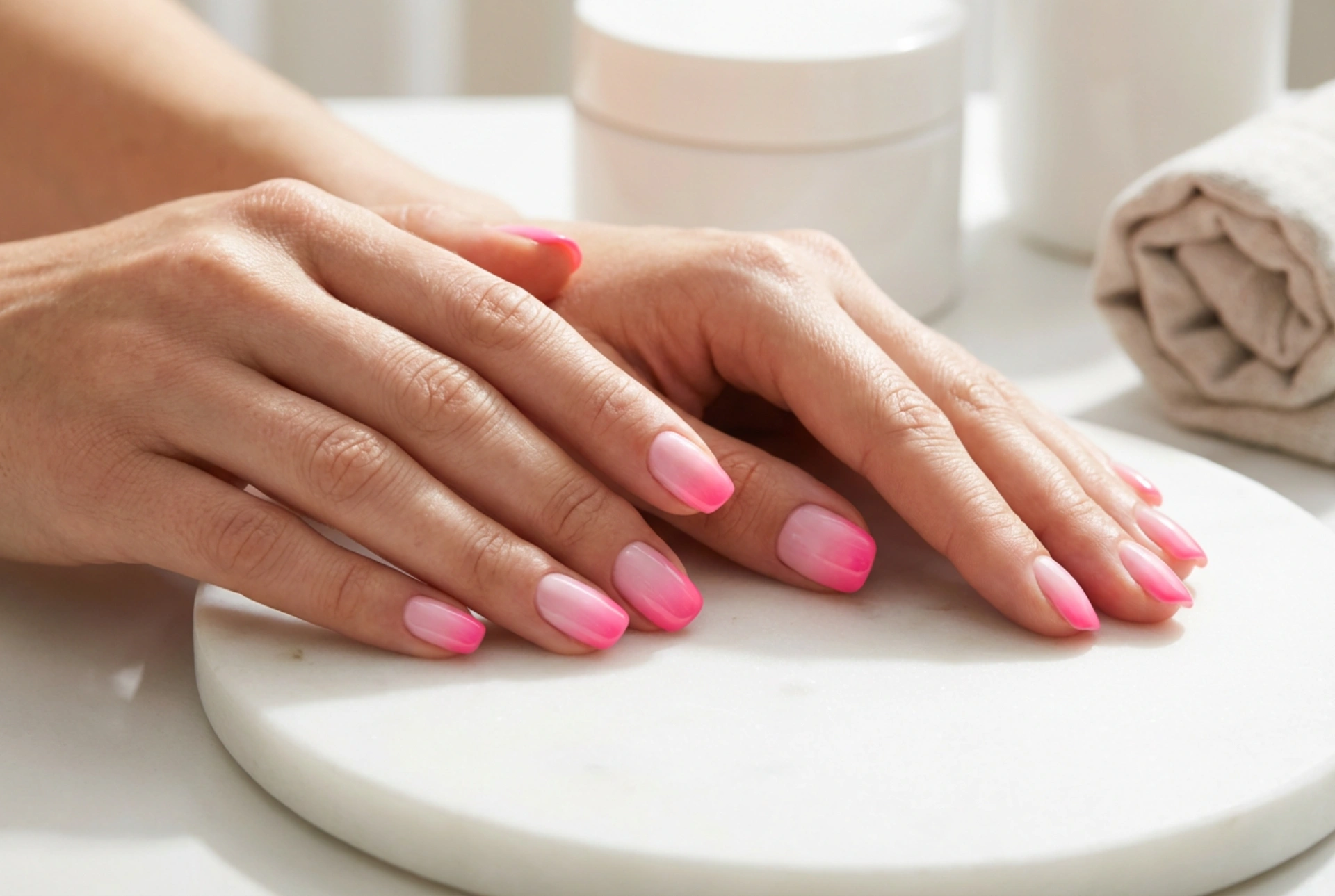 Rózsaszín ombre körmök lépésről lépésre: a baby boomertől a neonig