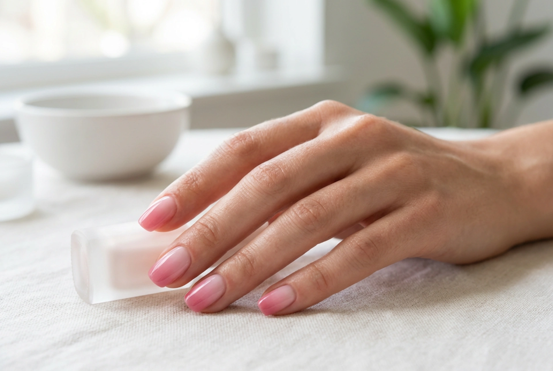 Hogyan készítsünk csíkmentes rózsaszín ombre körmöket: egy bevált technika