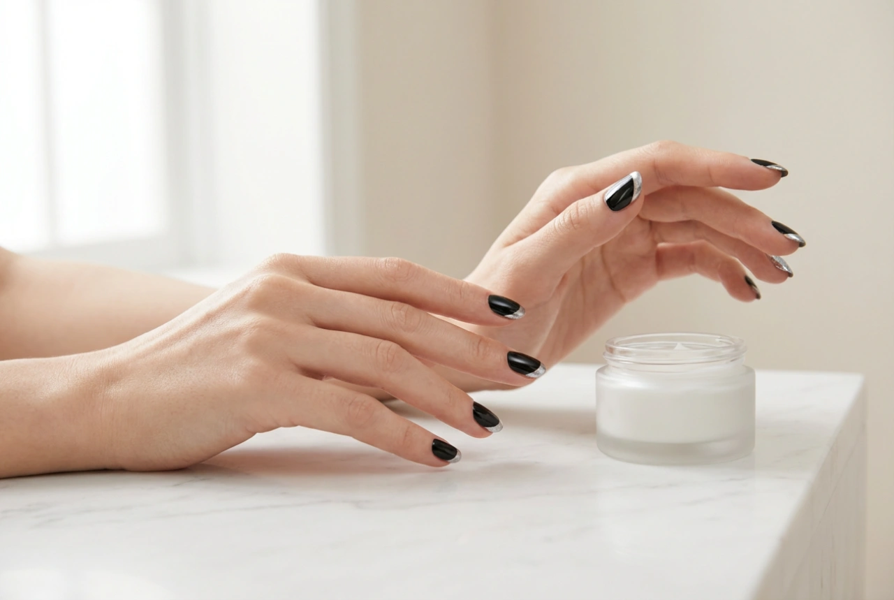 Fekete körmök ezüsttel: Három ötlet a fémes akcentushoz