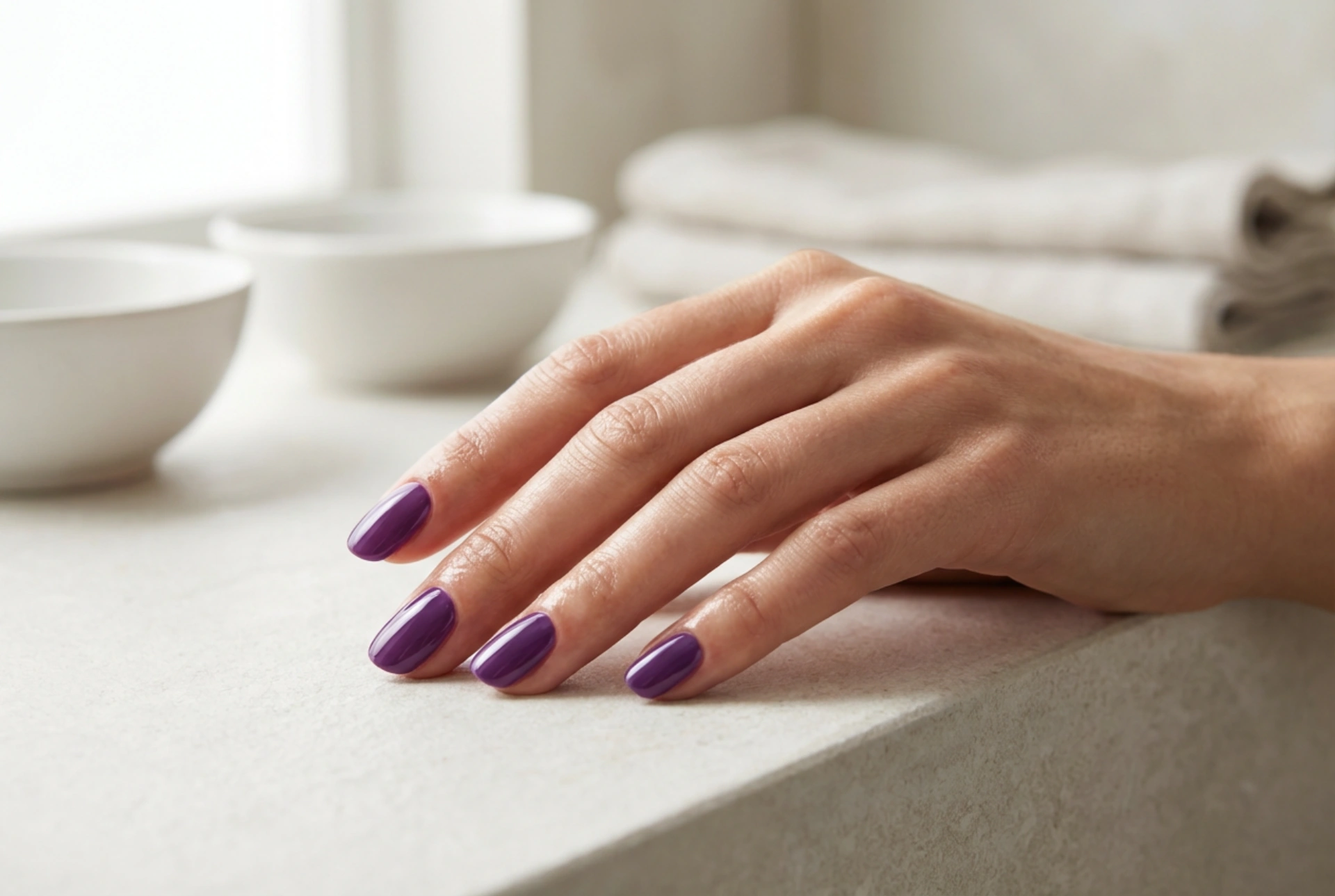 Lila gél lakk: hogyan érjünk el egyenletes fedést és ragyogó fényt