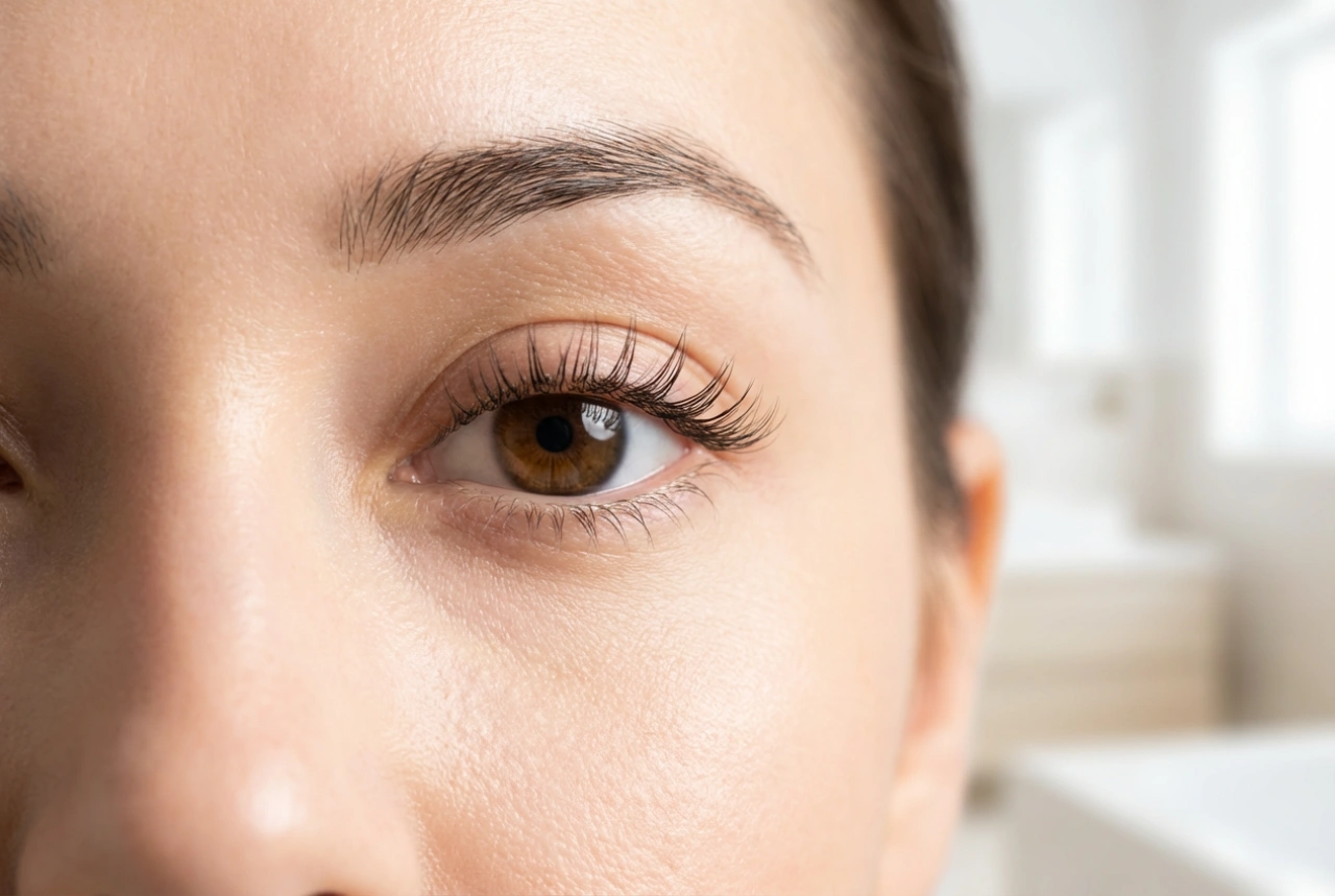 Műszempilla tincsek megereszkedett szemhéj esetén: elhelyezés és hibák