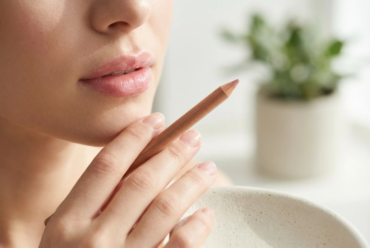 Rózsaszín szájfény: friss hatás, kombinálás kontúrceruzával és rétegezés